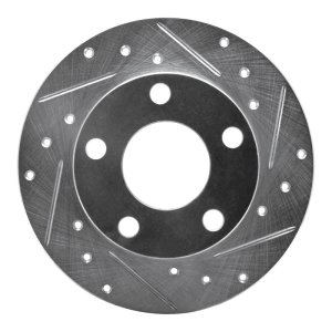 Audi A6 Quattro Brake Rotor (1) - Rear Right - R1 Concepts - Drilled & Slotted - Silver - `98-`01